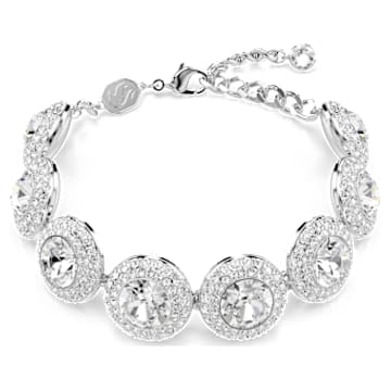 Una Angelic bracelet, White, Rhodium plated | Swarovski