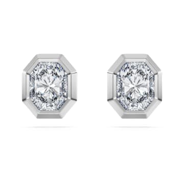 Swarovski クリスタルスタッドピアス Matrix スタッドピアス, クリスタル・パール, ラウンドカット