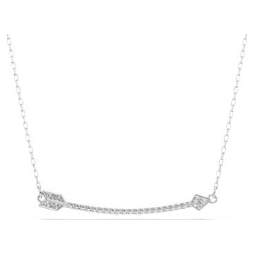 Idyllia pendant, Mixed cuts, Arrow, White, Rhodium plated | Swarovski