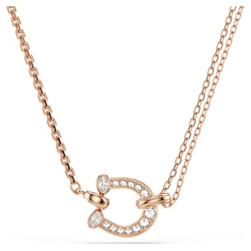 Symbolica pendant, Crystal pearl, Round cut, Pavé, Horse shoe