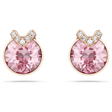 Boucles D'oreilles Clou En Or Avec Perle Rose - Bijou Vintage, état Très Bon, Style Fantaisie