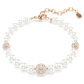 クリスタルが輝くローズゴールドプレーテッドブレスレット（メンズ