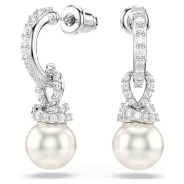 Swarovski クリスタルドロップピアス Originally ドロップピアス, クリスタル・パール, パヴェ, ホワイト
