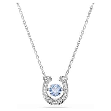 Symbolica pendant, Crystal pearl, Round cut, Pavé, Horse shoe