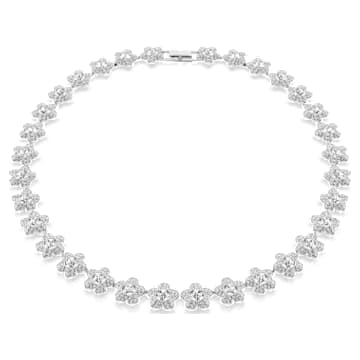 Ariana Grande x Swarovski necklace, Round cut, Flower, White, Rhodium plated by SWAROVSKI