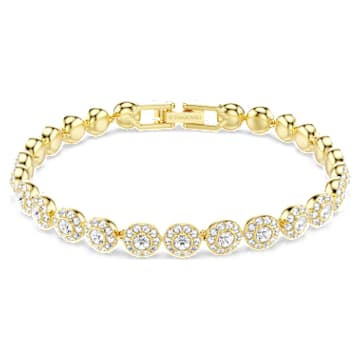 Bracelet Una Angelic, Taille ronde, Blanc, Placage de ton or par SWAROVSKI