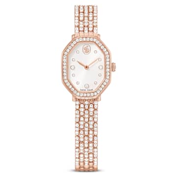 Dextera octagon watch, Swiss Made, Metal bracelet, Silver tone