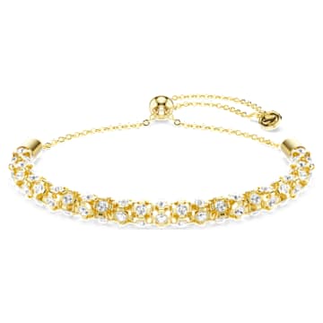 Bracelet Dextera, Taille ronde, Blanc, Finition ton doré