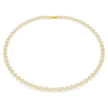 Collier Una Angelic, Taille ronde, Petit, Blanc, Placage de ton or par SWAROVSKI