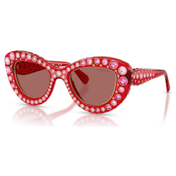 Sunglasses, Cat-eye shape, SK6060, Red | Swarovski