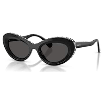 Sunglasses, Cat-eye shape, SK6046, Black | Swarovski