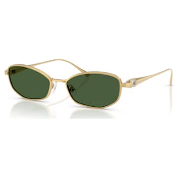 Sunglasses, Pilot shape, SK7009, Gold tone | Swarovski