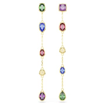 Imber ドロップピアス, ミックスカット, マルチカラー, 18Kゴールド