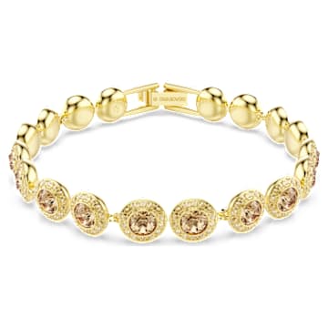 Una Angelic bracelet, Round cut, Caramel, Gold-tone plated by SWAROVSKI