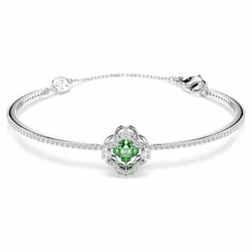 Una バングル, クローバー, ブルー, ロジウム・プレーティング | Swarovski