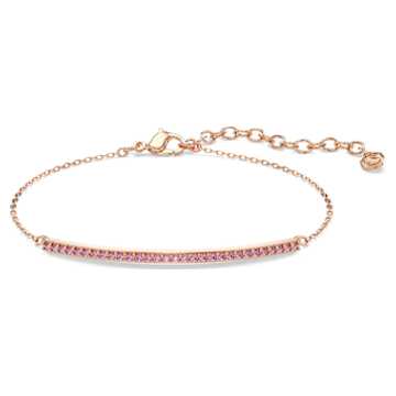 Swarovski Remix Collection strand, Round cut, White, 18K rose gold