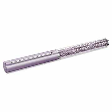 Crystalline ballpoint pen, White lacquered, Chrome plated | Swarovski