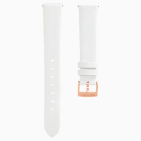 13mm Watch Strap Leather White Rose Gold Tone Plated Swarovski Com