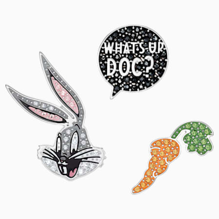 Looney Tunes Bugs Bunny Tie Pin Set Multi Colored Rhodium Plated Swarovski Com