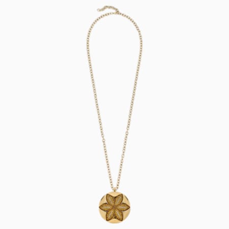 Evil Eye Disc Kolye Ucu Kahverengi Altin Rengi Kaplama Swarovski Com