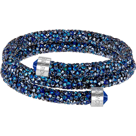 Crystaldust Double Bangle, Blue, Stainless steel Crystaldust Double Bangle, Blue, Stainless steel