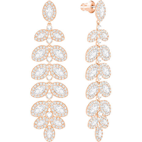 Baron Pierced Earrings White Rose Gold Tone Plated Baron Pierced Earrings White Rose Gold Tone Plated