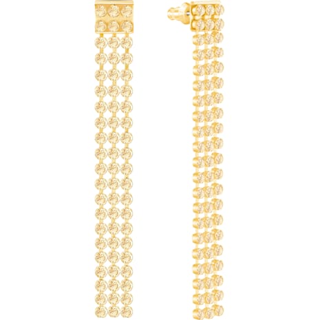 Fit Long Pierced Earrings Golden Gold Tone Plated Fit Long Pierced Earrings Golden Gold Tone Plated