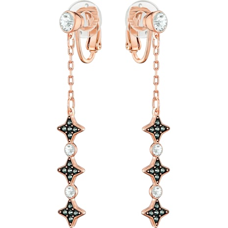 Halve Clip Earrings Multi Colored Rose Gold Tone Plated Halve Clip Earrings Multi Colored Rose Gold Tone Plated