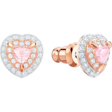 One Stud Pierced Earrings Multi Colored Rose Gold Tone Plated One Stud Pierced Earrings Multi Colored Rose Gold Tone Plated
