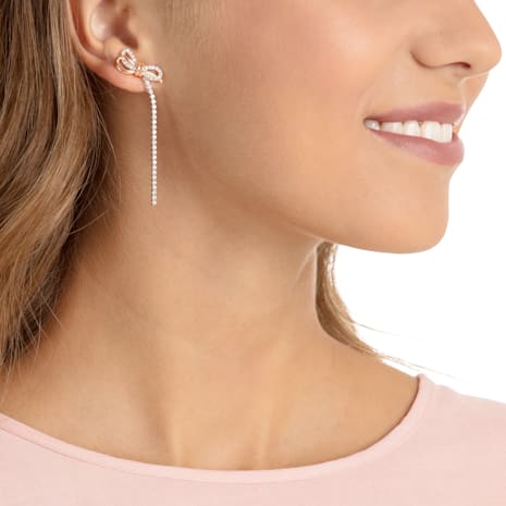 Lifelong Bow Pierced Earrings White Mixed Metal Finish Lifelong Bow Pierced Earrings White Mixed Metal Finish