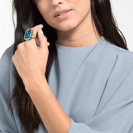 Tarot Magic Cocktail Ring, Blue, Gold-tone plated - Swarovski, 5490913
