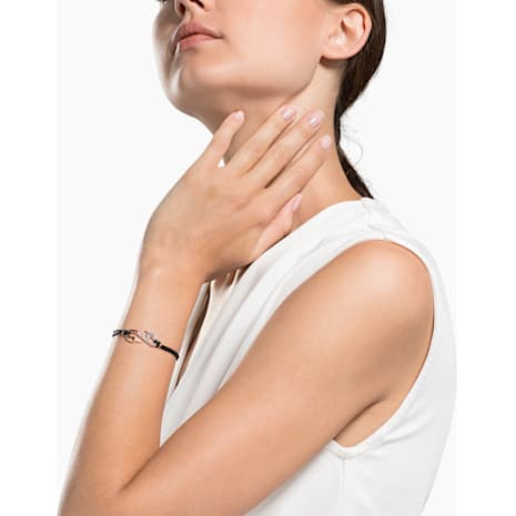 Swarovski Power Collection Hook Bracelet, Black, Rose-gold tone plated - Swarovski, 5494383