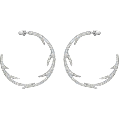 Polar Bestiary Hoop Pierced Earrings Multi Colored Rhodium Plated Polar Bestiary Hoop Pierced Earrings Multi Colored Rhodium Plated