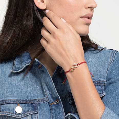 Swarovski Power Collection Hook Bracelet, Red, Gold-tone plated - Swarovski, 5508530