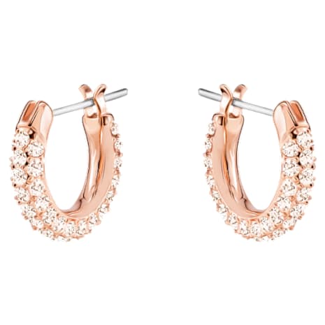 Stone Pierced Earring Set, Pink, Rose-gold tone plated - Swarovski, 5426004