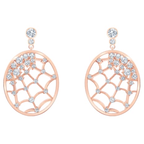 Precisely Drop Pierced Earrings White Rose Gold Tone Plated Precisely Drop Pierced Earrings White Rose Gold Tone Plated