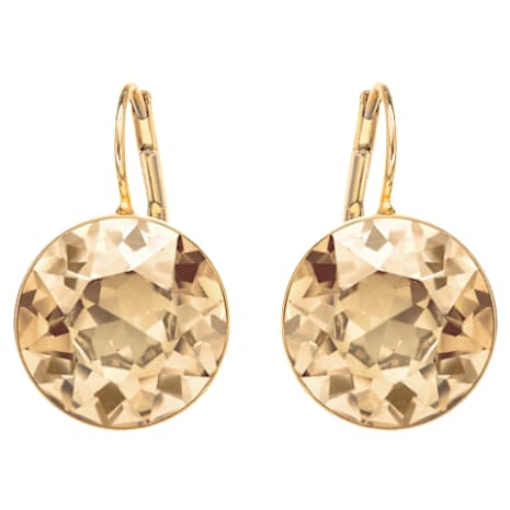 Bella Pierced Earrings, Brown, Gold-tone plated - Swarovski, 901640