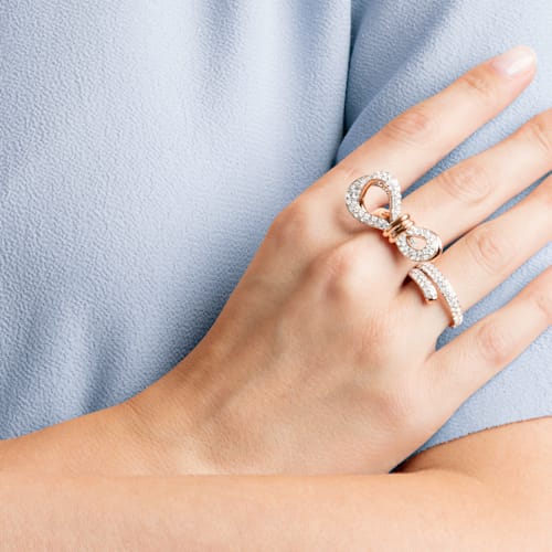 Bague Double Lifelong Bow Blanc Finition Mix De Metal