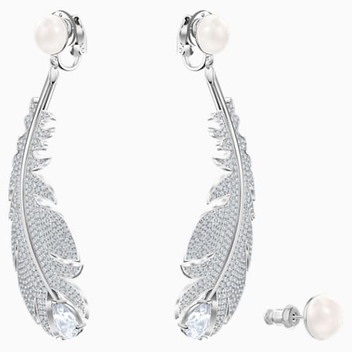 Nice Clip Earrings White Rhodium Plated Swarovski Com