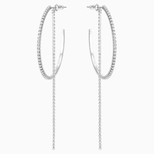 Fit Hoop Pierced Earrings White Stainless Steel Swarovski Com