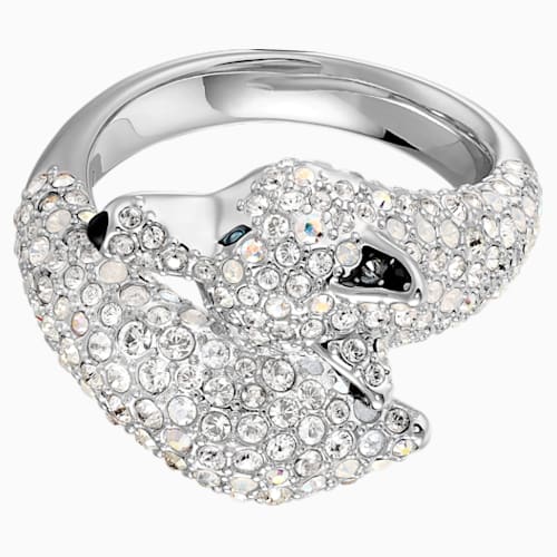 Polar Bestiary Wolf Cocktail Ring Multi Colored Rhodium Plated