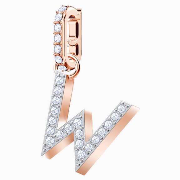 Swarovski Remix Collection Charm W, blanco, Baño en tono Oro Rosa - Swarovski, 5440422