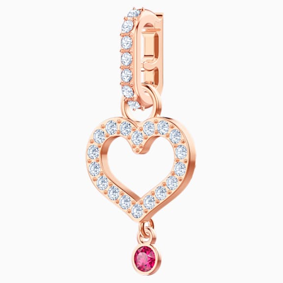 Swarovski Remix Collection Heart Charm, blanco, Baño en tono Oro Rosa - Swarovski, 5441398