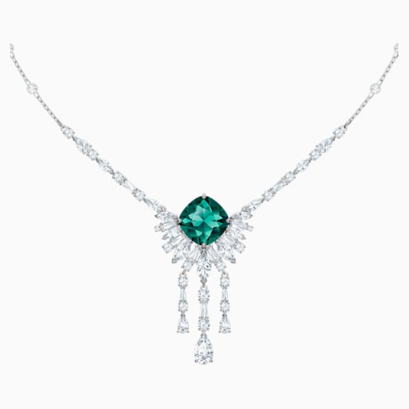 Collar Palace, verde, Baño de Rodio - Swarovski, 5498815