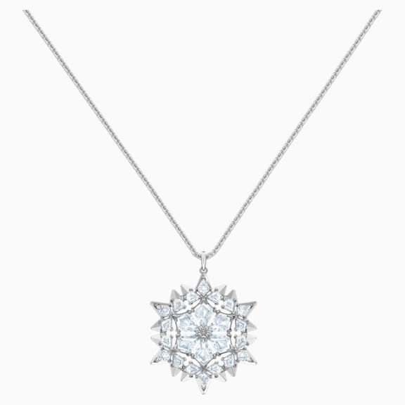Colgante Magic Snow, blanco, Baño de Rodio - Swarovski, 5498960