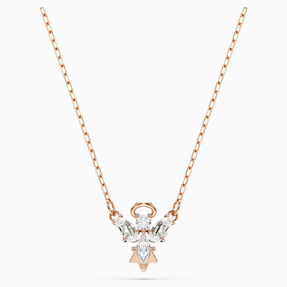 Collar Magic Angel, blanco, Baño en tono Oro Rosa - Swarovski, 5498966