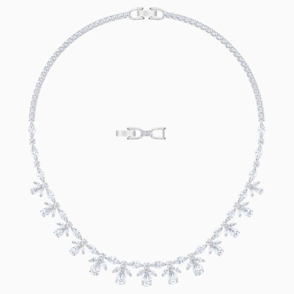 Collar Palace, blanco, Baño de Rodio - Swarovski, 5505495