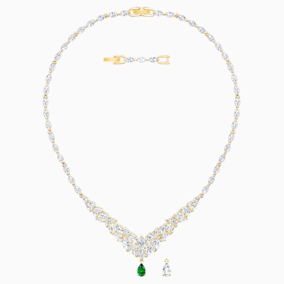 Collar Louison, blanco, Baño en tono Oro - Swarovski, 5505862