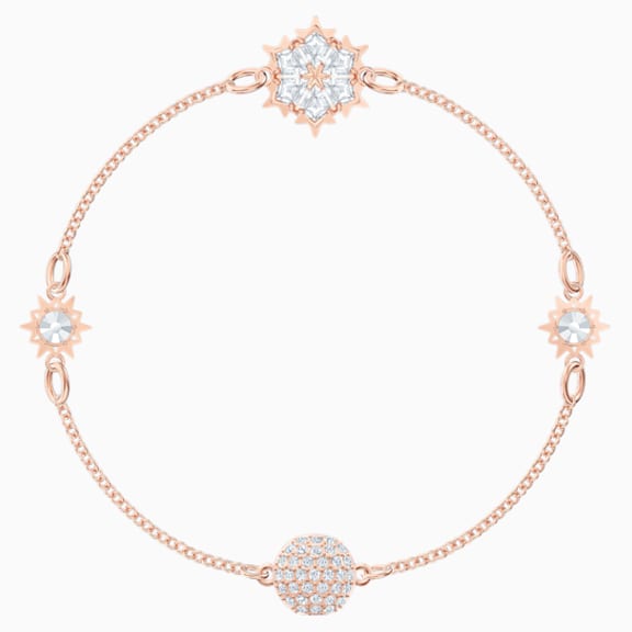 Swarovski Remix Collection Snowflake Strand, blanco, Baño en tono Oro Rosa - Swarovski, 5512378