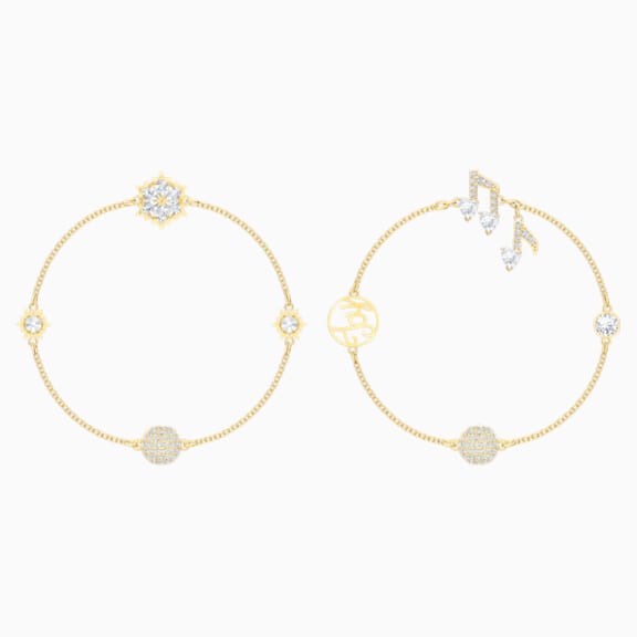 Swarovski Remix Collection Strand Set, blanco, Baño en tono Oro - Swarovski, 5512434